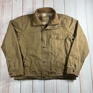 Guide Series Flannel Lined Canvas Workwear Jacket Mens Large Tan / Beige